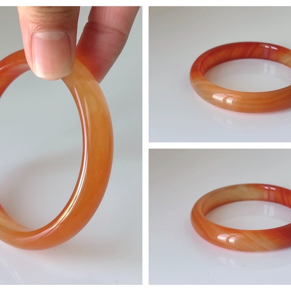 58mm Natural Carnelian Round Bangle BA126 - Picture 5 of 9